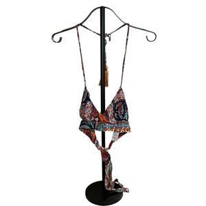 Nasty Gal Boho Print Wrap Bralette Top Size Small Colorful Festival Tie Top